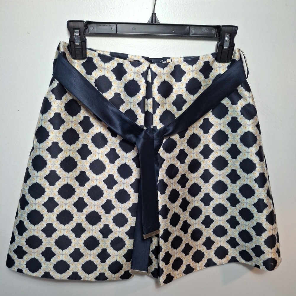 Ted Baker Geometric Lined Skirt Size "1"/XS  Belted Short